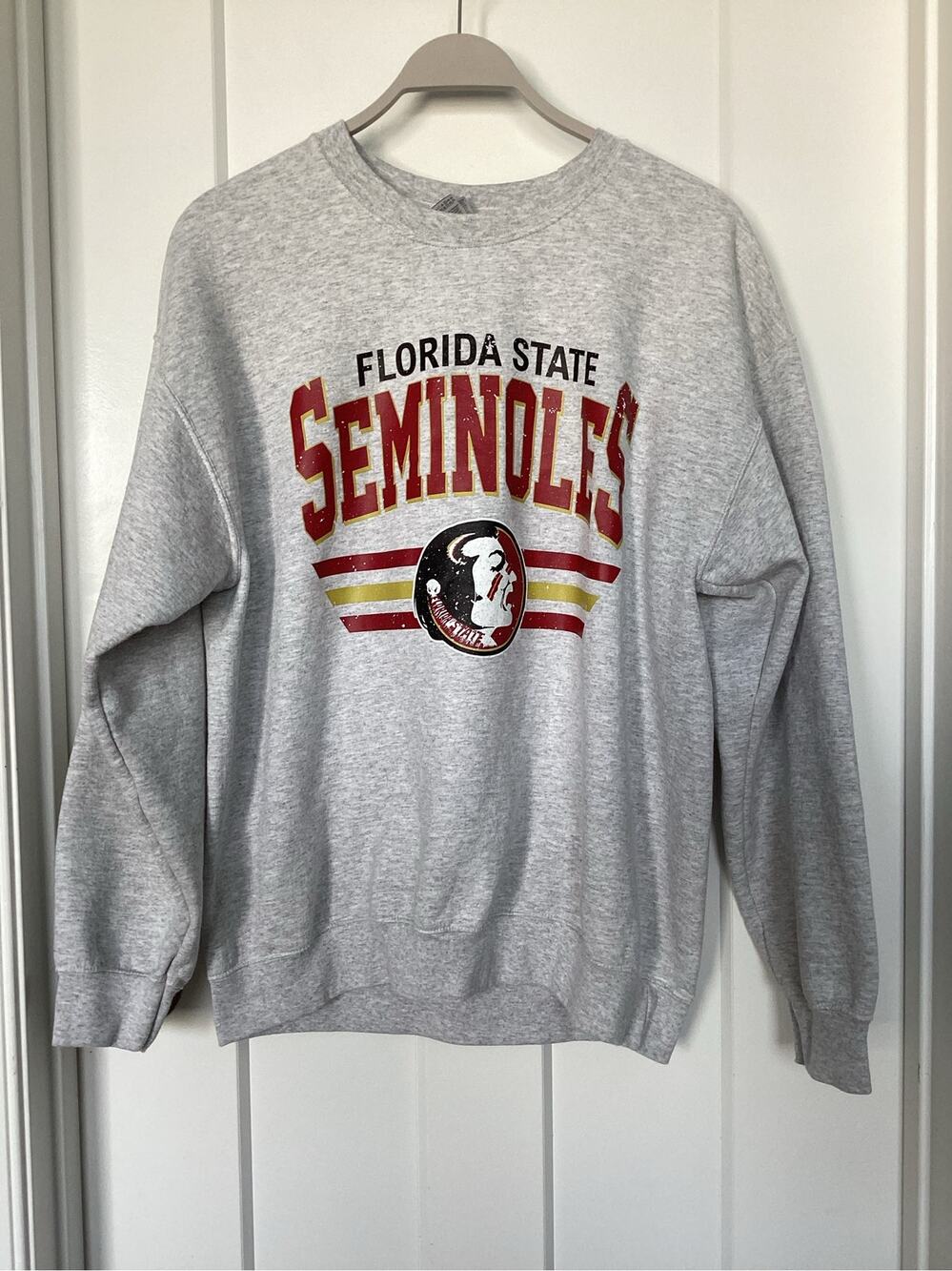 Gildan Florida State Seminoles Gray Crewneck Sweatshirt Size Large womens